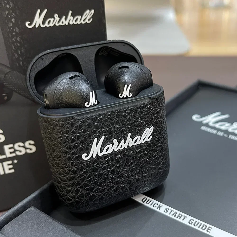 Marshall MINOR III Portable Wireless Headphones HIFI Sound Bluetooth Earphone with Charging Case Sport Semi-In-Ear Headphone