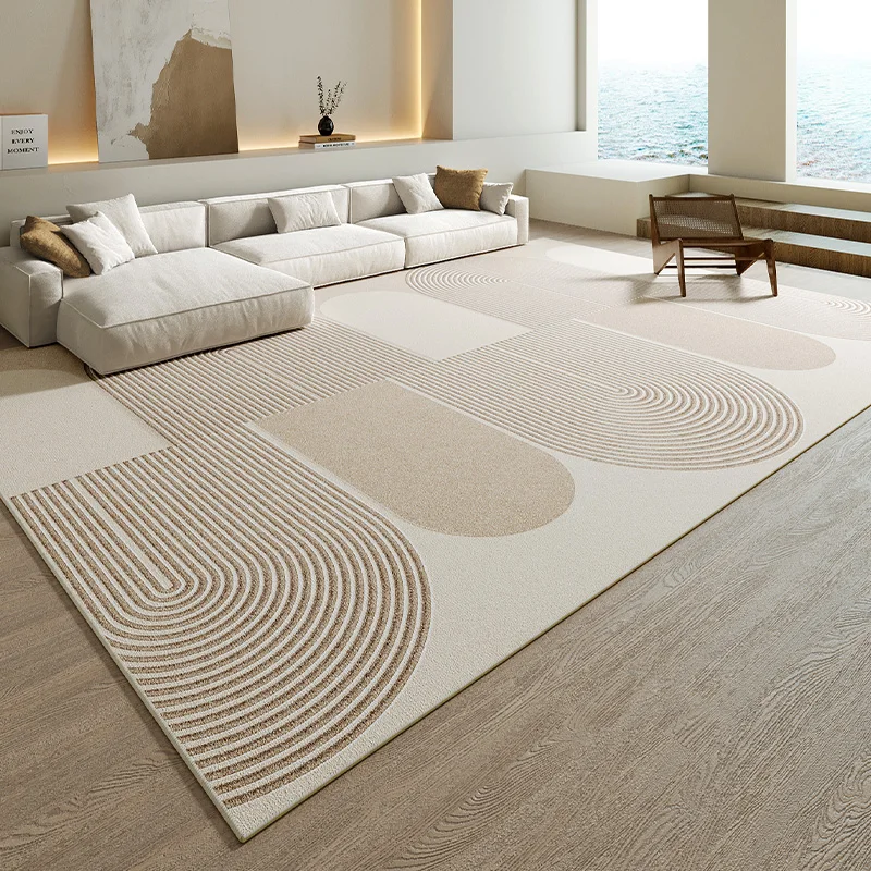 Wabi-sabi Wind Bedroom Decor Plush Carpet Thickened Study Anti-slip Mat Japanese-style Carpets for Living Room Home Striped Rug 4