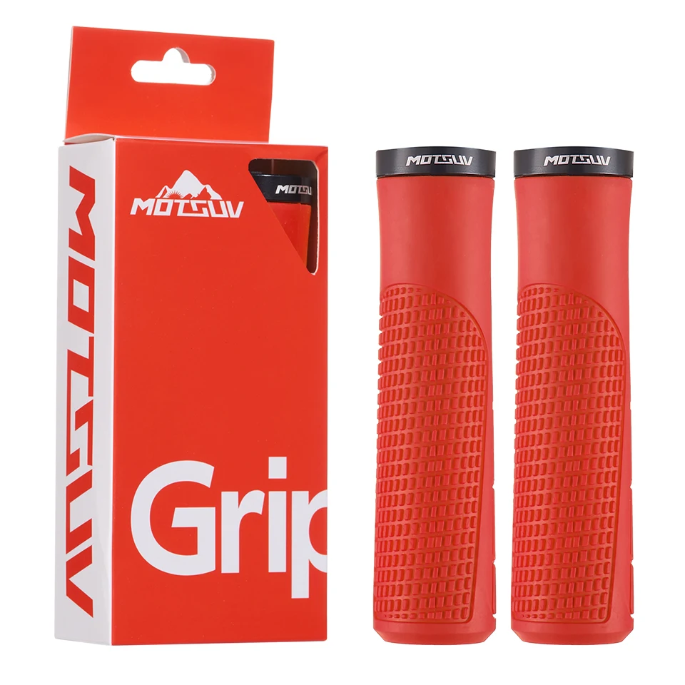 Premium Non-Slip Rubber Mountain Bike Handlebar Grips - Soft, Comfortable, Lockable Design (2-Pack)