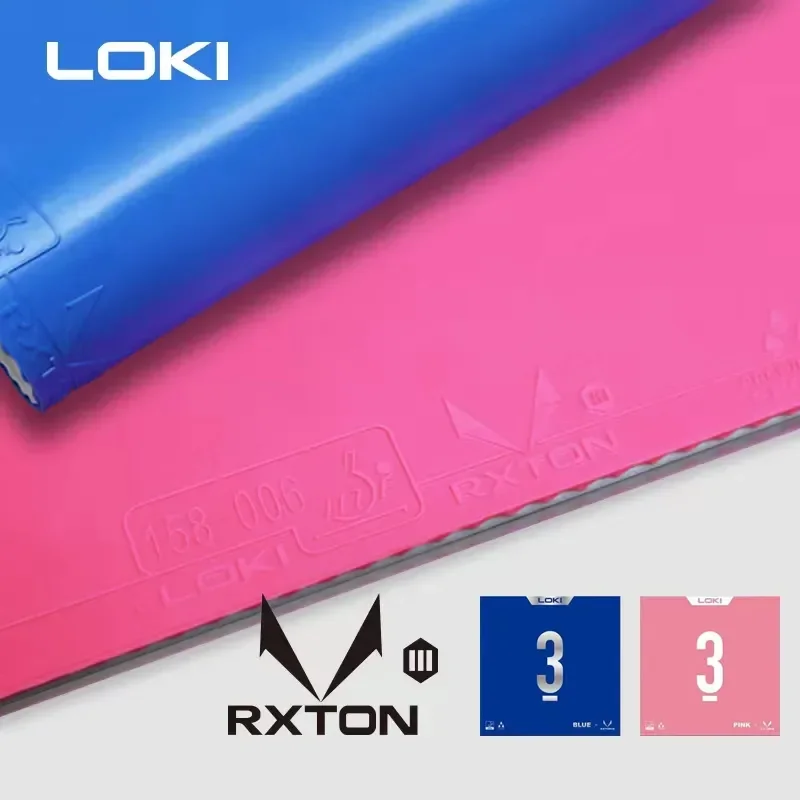 Original LOKI RXTON 3 Blue Pink Table Tennis Rubber Pimples-in Tacky Ping Pong Rubber with Powerful Elastic Sponge table tennis rubber