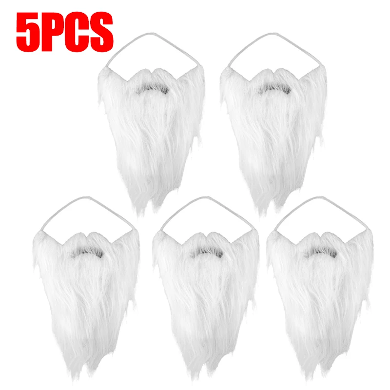 thumbnail image 1 of Barba simulada de Navidad, barba blanca de Papá Noel, accesorios de cosplay de Navidad, barba artificial para el hogar, suministros de decoración de fiesta de bricolaje, 1 of 5