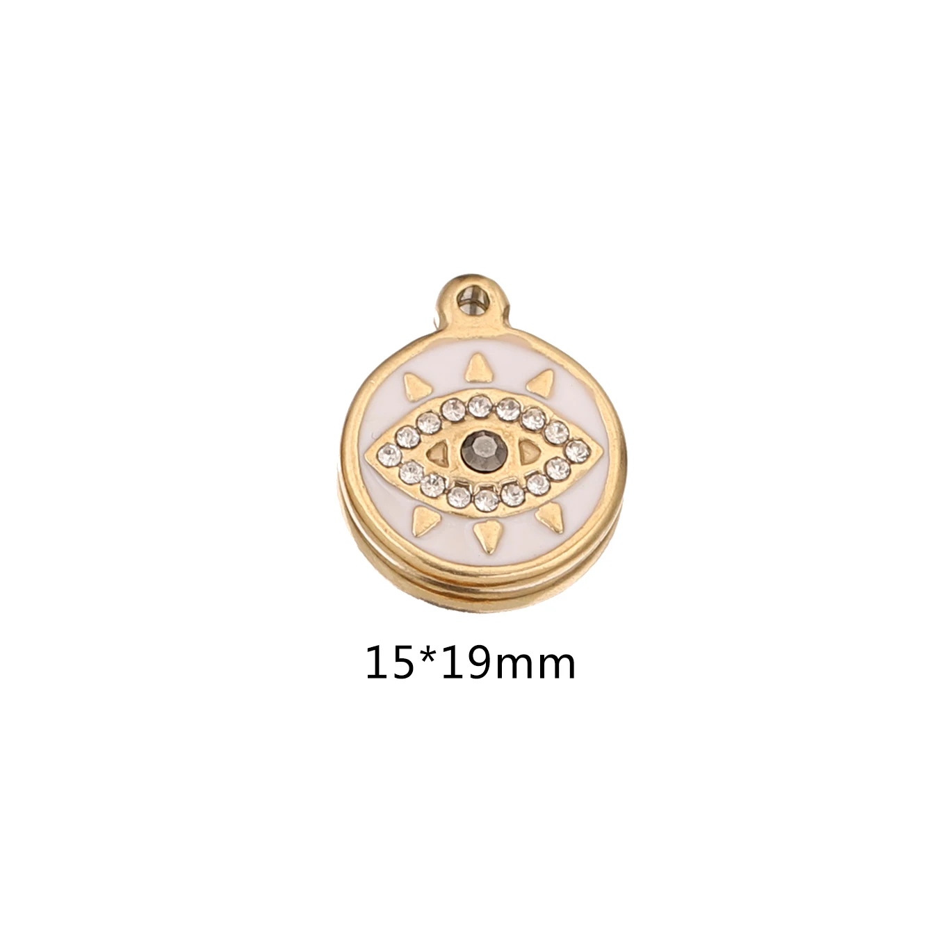 10pcs Stainless Steel Gold-Plate Embossing Tone Round Stud Earrings Posts  with Hole for Jewelry Making