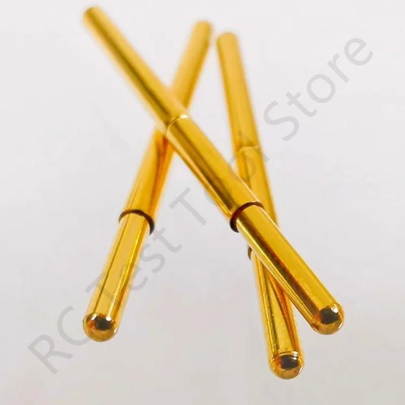 100PCS PA125-J Spring Test Probe PA125-J1 Test Pin Pogo Pin P125-J1 P125-J PCB Test Tool 1.7/2.02/33.35mm Gold Needle Round Tip