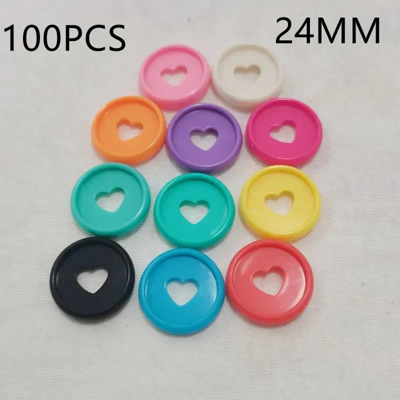 Notebook Plastic Binding Ring Binding Buckle Loose-leaf Mushroom Hole Love Pattern Learning Supplies 100PCS24MM