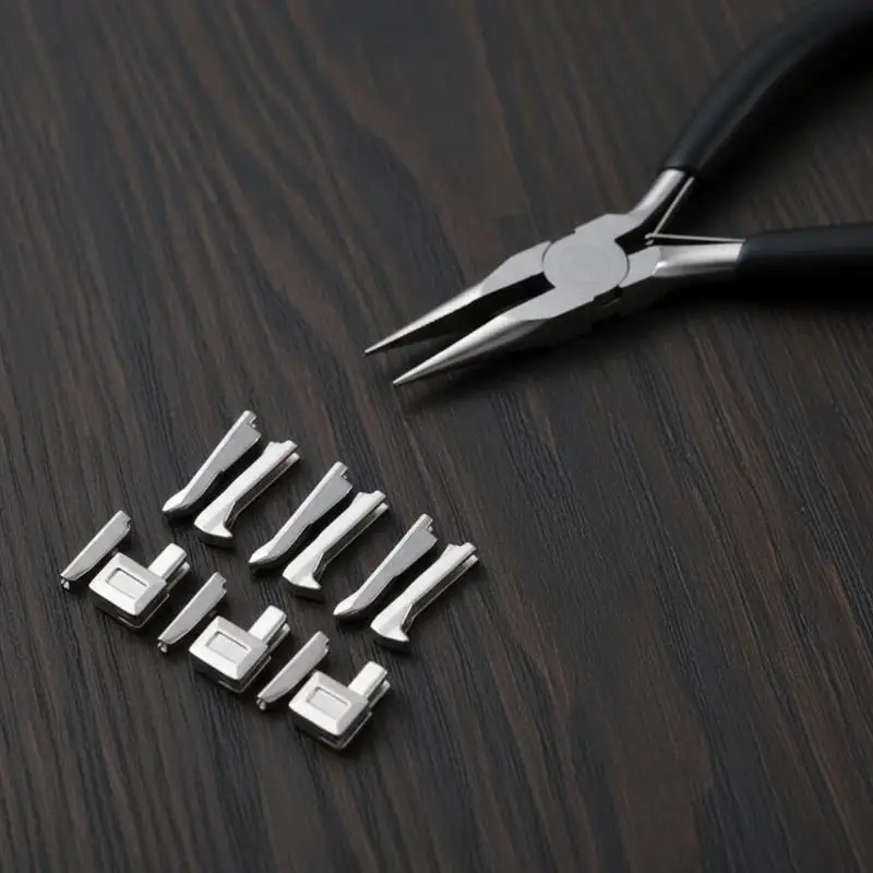 지퍼 스토퍼 금속 수리 키트 10개 재봉사용 공구 오픈 엔드 하단 지퍼 수리 세트 의류 가방 DIY 수리 공예 세트