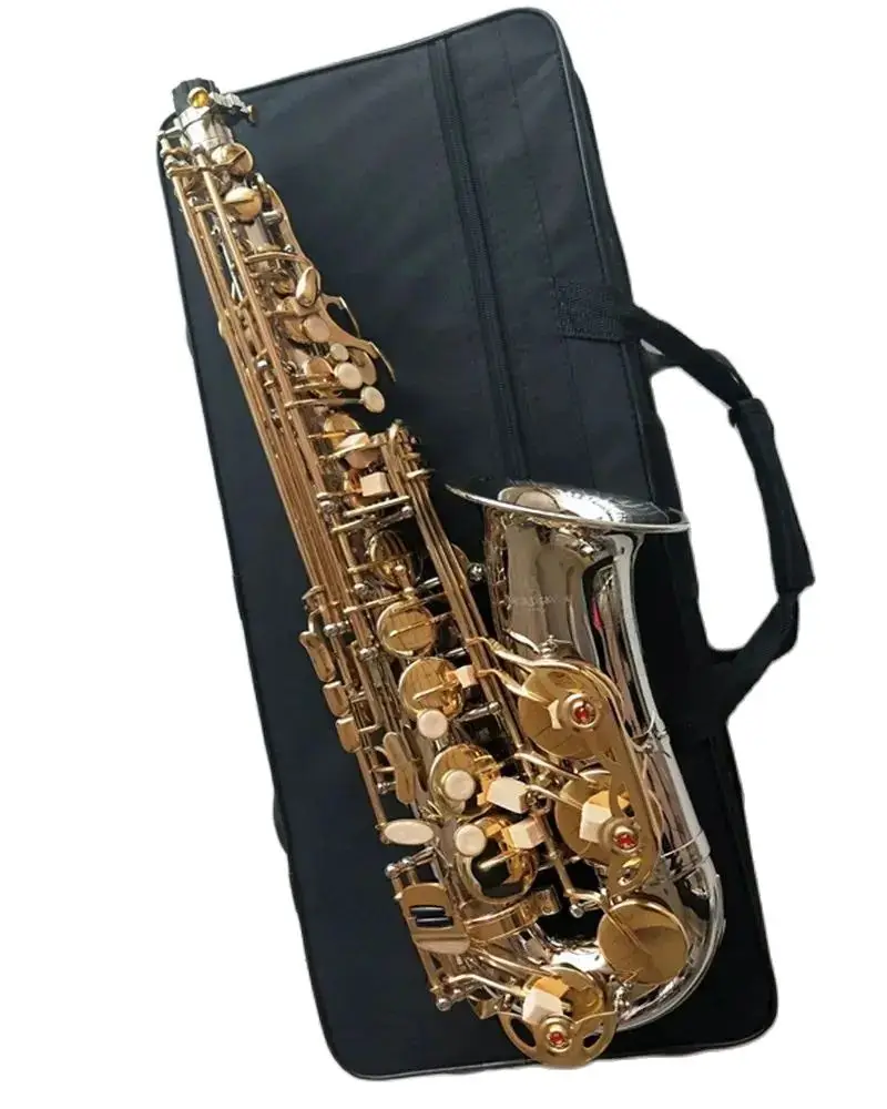 

New Arrivals Alto Saxophone A-W037 Nickel Plated Gold Key Super Professional High Quality Sax