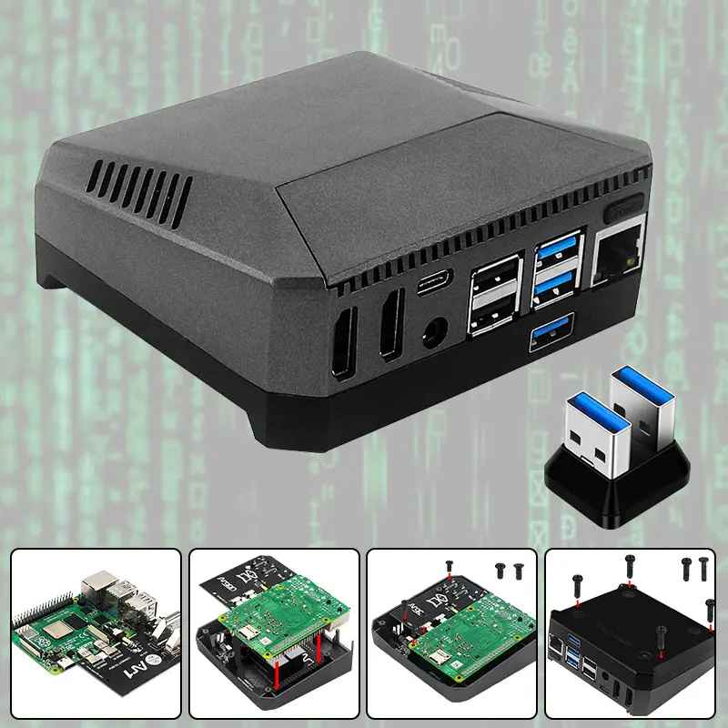 

Argon One M.2 Aluminum Case for Raspberry Pi 4 Model B with M.2 SSD Expansion Slot GPIO Cover Cooling Fan for Raspberry Pi 4