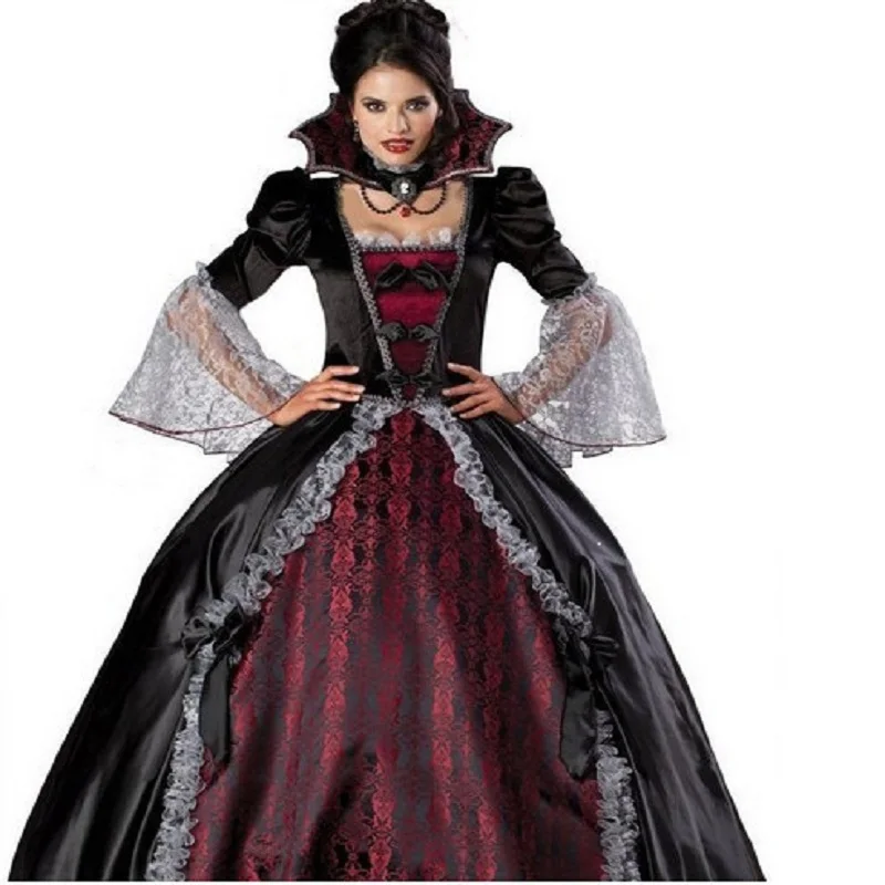 Duluxe Classic Halloween Vampire Zombie Devil Queen Halloween Cosplay Costumes Carnival Dress