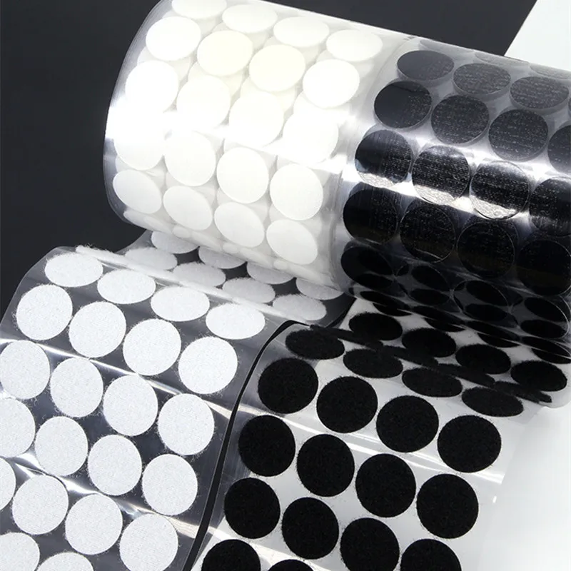 1000-2000pairs 10/15/20mm Self Adhesive Dots Transparent Baby Fastener Tape Strong Glue Sticker Round Coins Hook Loop Glue Tape
