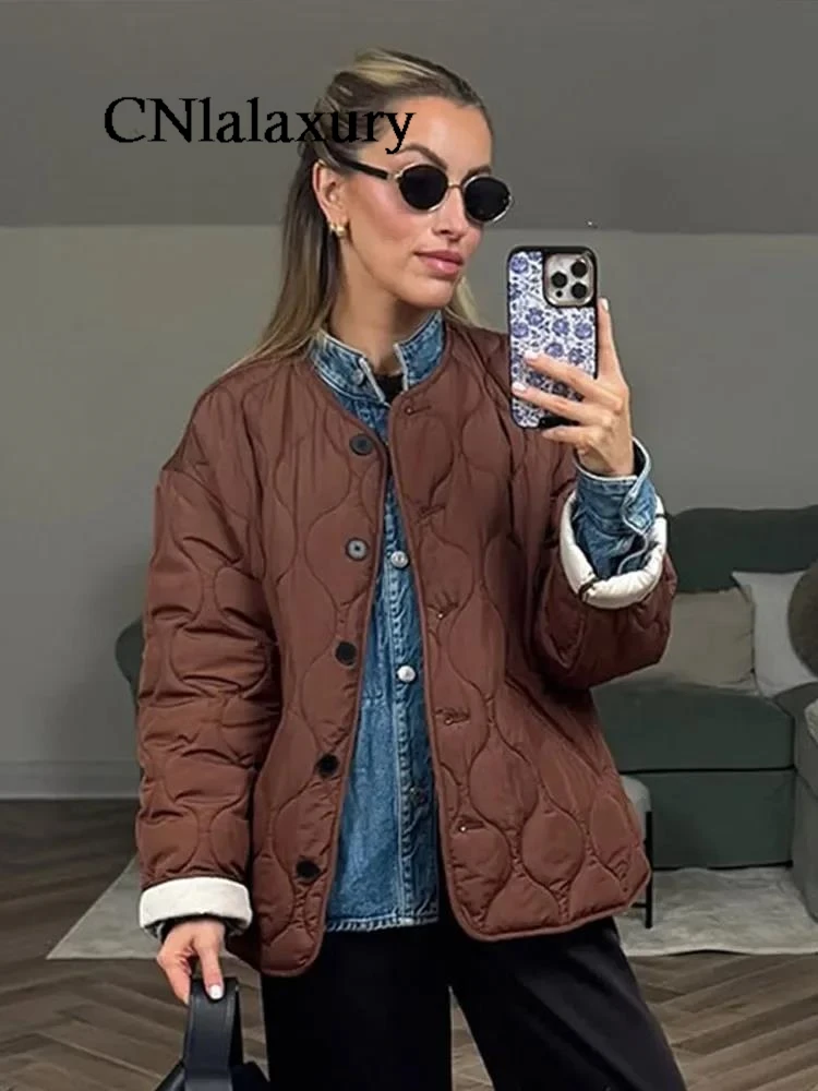 2025 Autumn winter new WoMen's thickened warm double-sided short jacket WoMen's brown coat