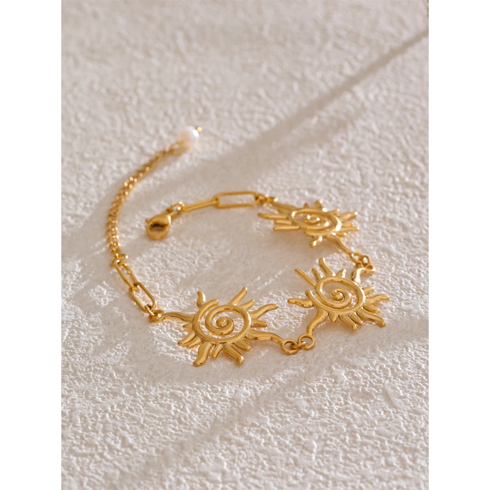 Yhpup Stainless Steel Sun Chain Jewelry Set