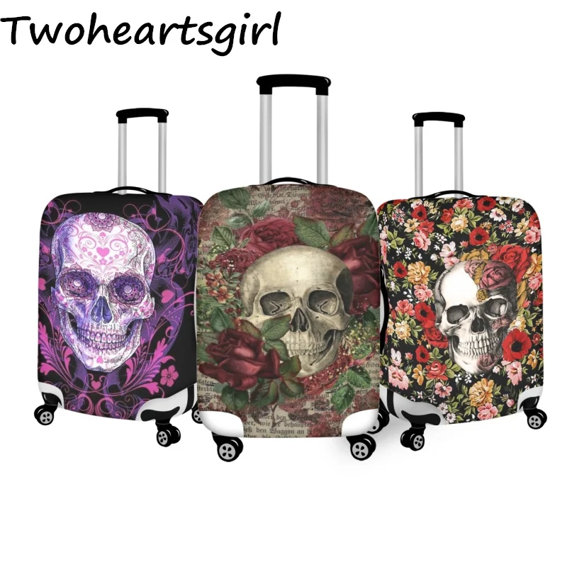 

Twoheartsgirl Stylish Skullhead Suitcase Cover Causal Travel Luggage Cover Protective Zipper Fits 18''-32'' Inch Trolley Case