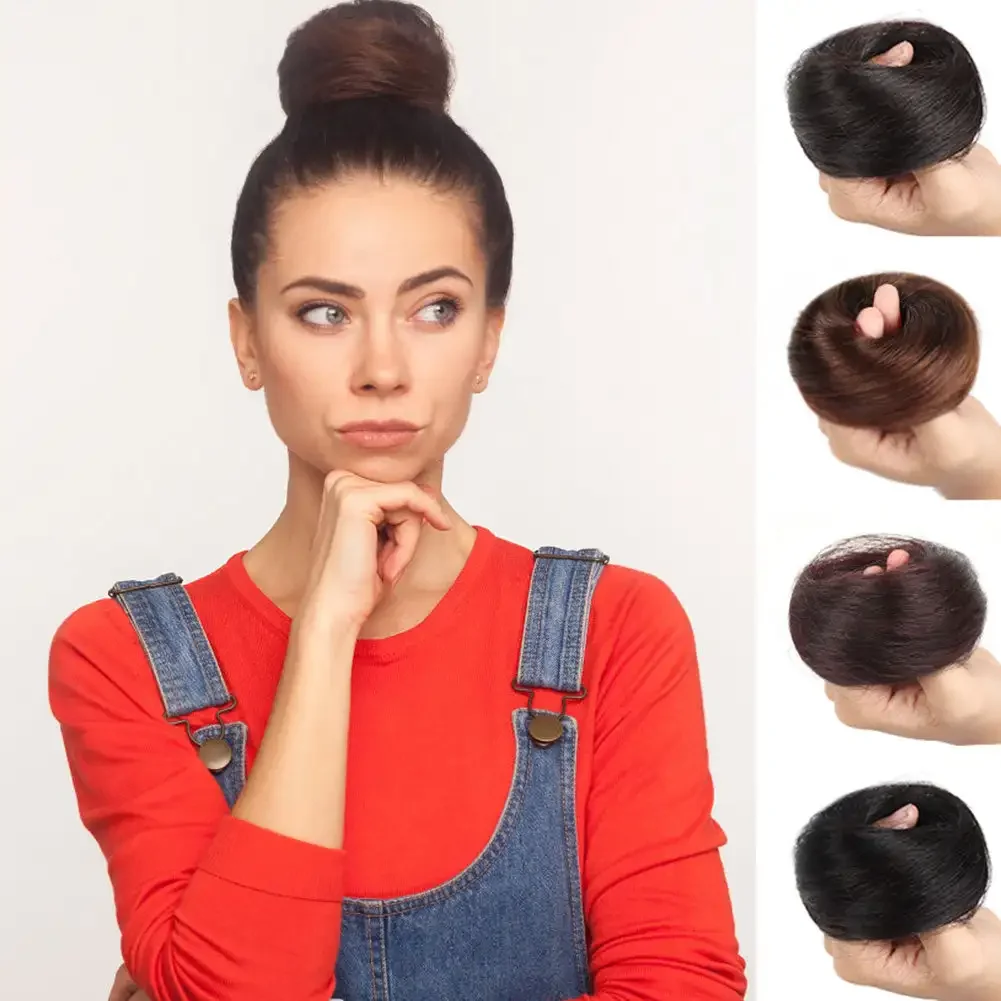 Synthetic Hair Bun Curly Straight Hair Messy Bun Scrunchies Updo Hair Bands Elastic Band Hairpieces for Women Volume Fringe Fake - 2