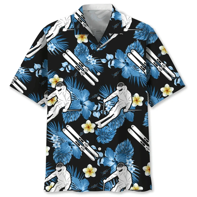 

Men's Hawaii Summer Volleyball Pattern Casual 3D Beach New Cartoon Funny Short Sleeve Tops Womens Clothes 2024 Street Blouse 4XL