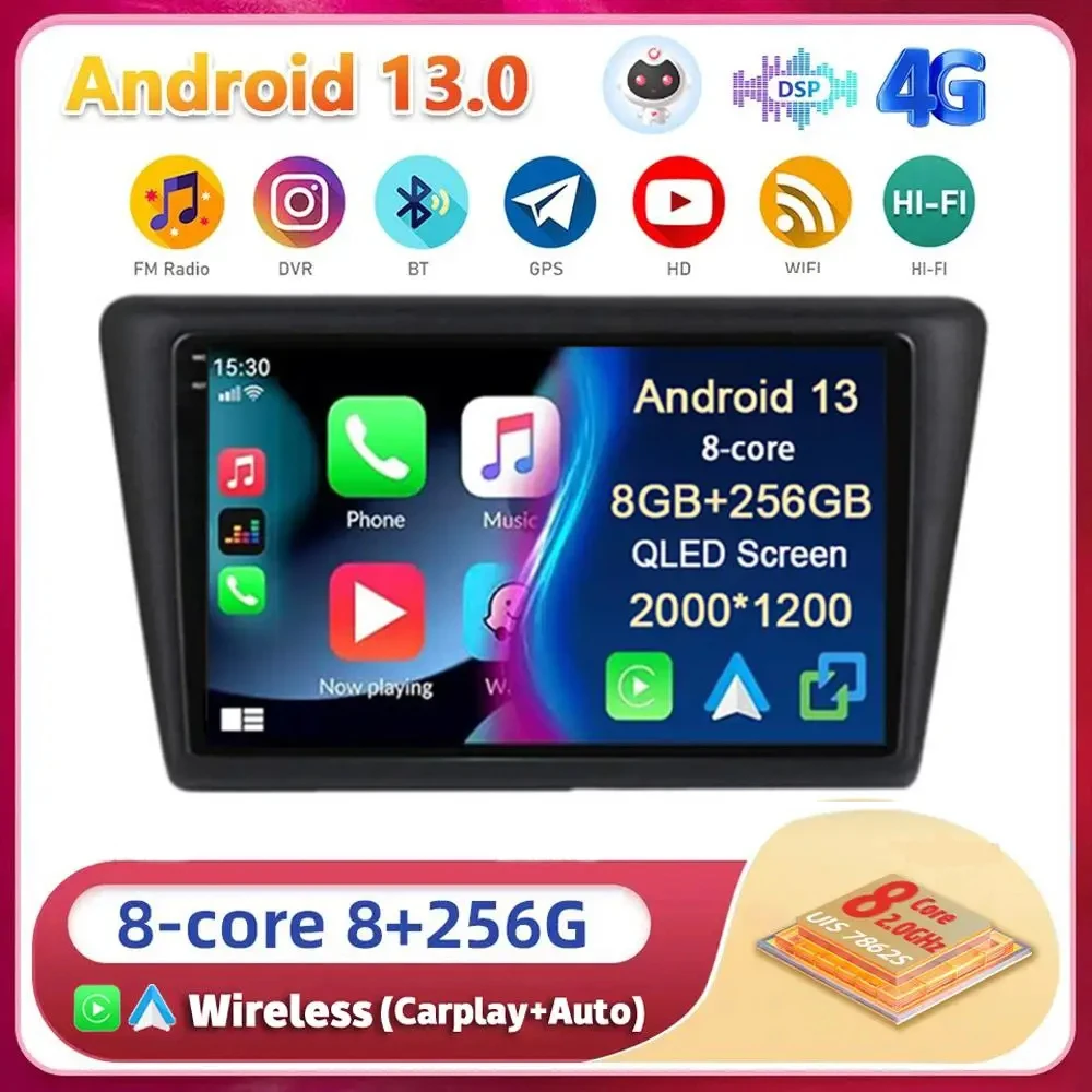 

Android13 For Skoda Rapid 2012 2013 2014 2015 2016 2017 - 2020 Car Radio Navigation Multimedia Player DSP 360Camera Auto Carplay