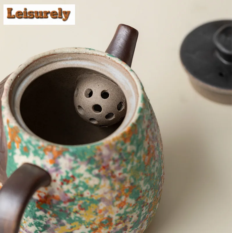 150ml Rock Painting Time Lotus Flower Teapot Luxury Tea Infuser Pot Tea Soaking Kettle With Filter Puer Tableware Collection