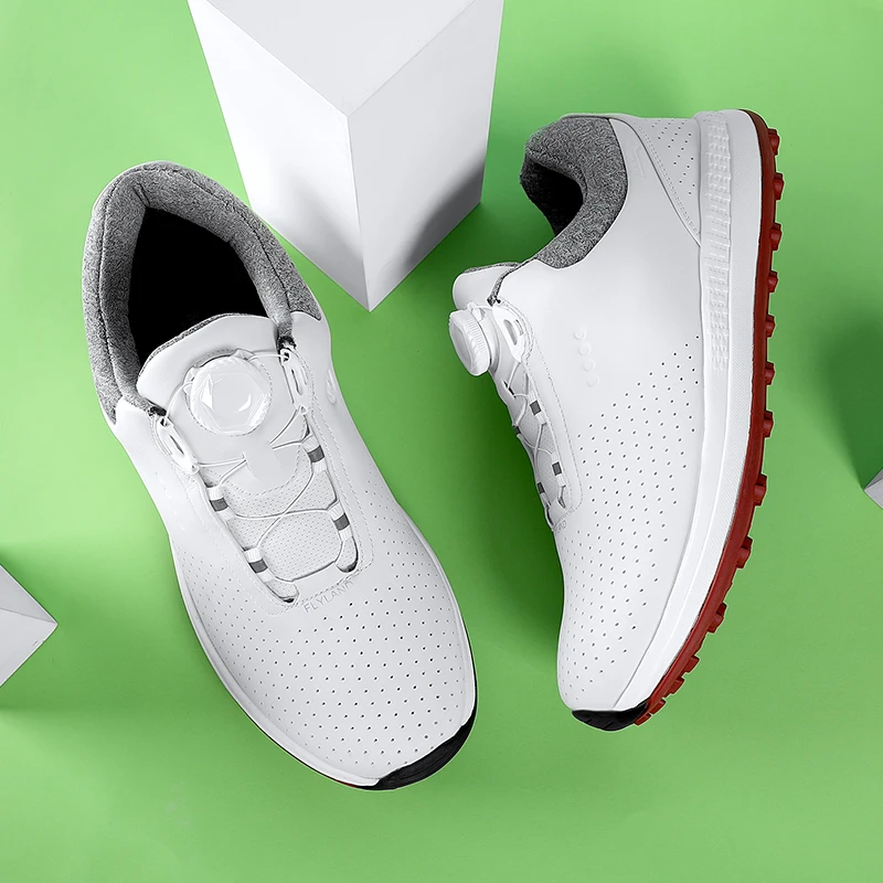Solid Color Thick Sole Golf Shoes Rotating Buckle Casual Shoes Breathable Mesh Sports Sneakers golf shoes