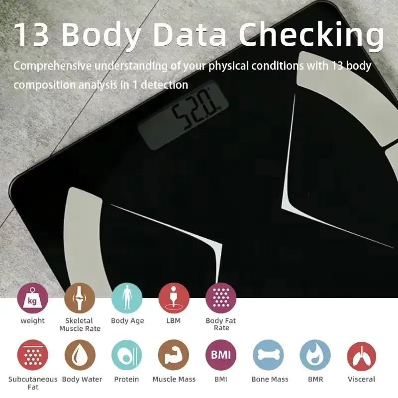 Electronic Scale Smart Bluetooth Weighing Human Charging Simple Weight Scale Weighing Household Fat Body Fat Measurement