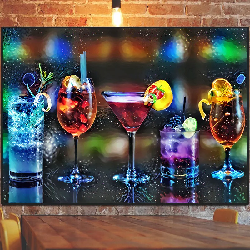 

Canvas HD Prints Wine The Night King Painting Wall Art Disco Night Party Wine Poster Home Decor Modular Pictures For Living Room