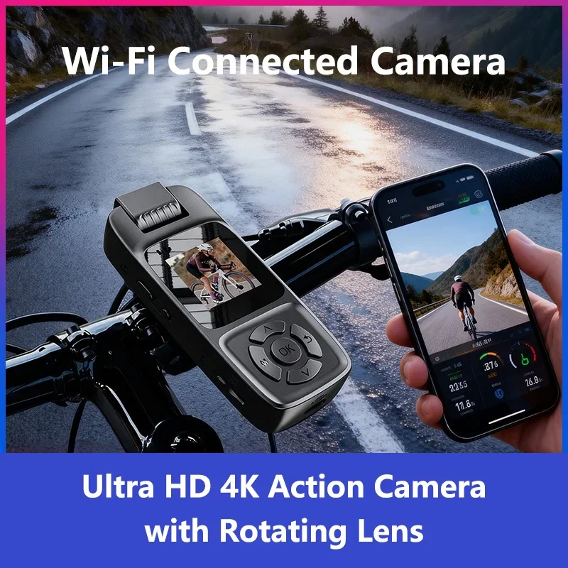 OnePlus Action Camera 4K HD With WiFi Connectivity Built-in Screen Infrared Night Vision Rotating Lens For Outdoor and Cycling - 6