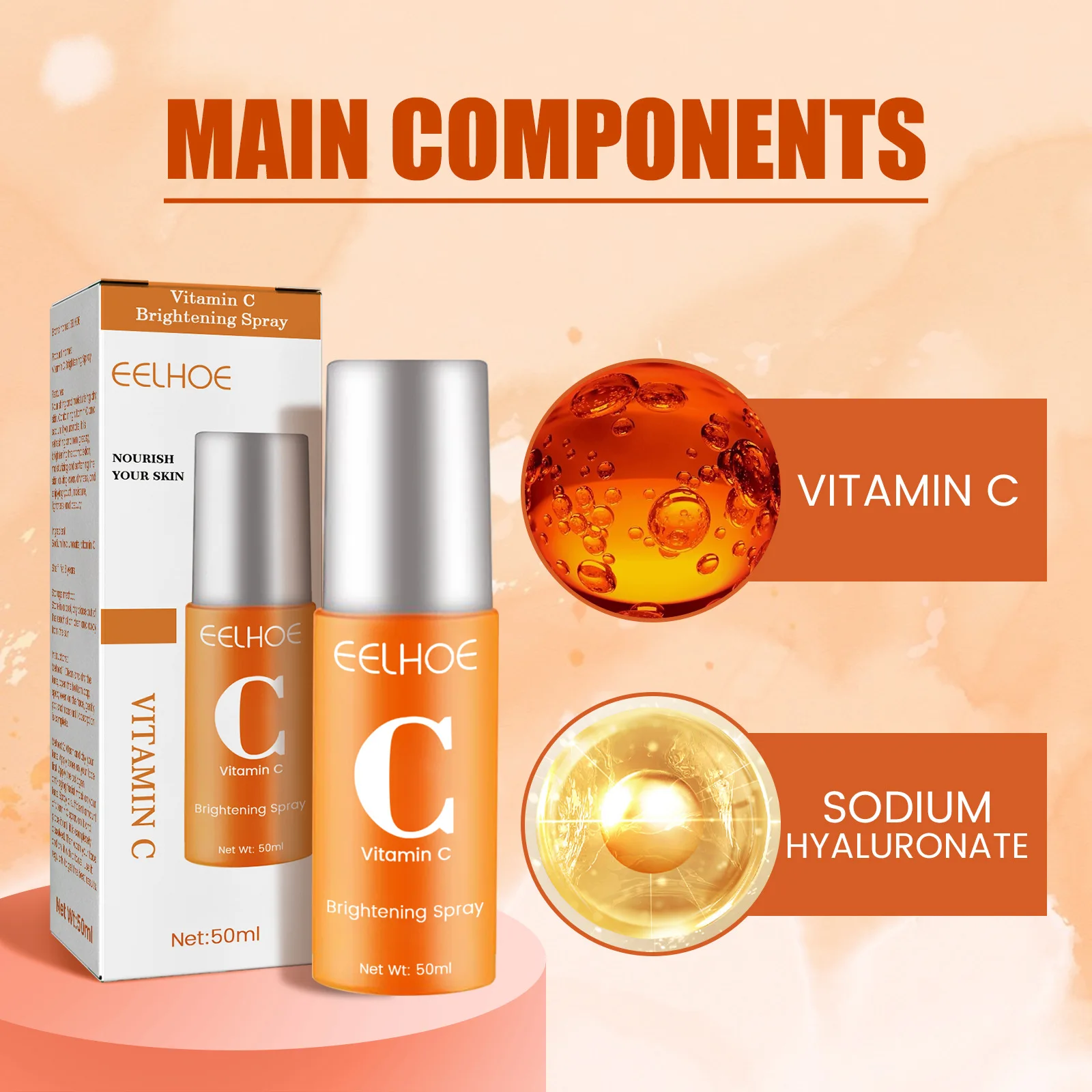 Siero viso sbiancante per lentiggini alla vitamina C Rimuovi le macchie scure Dissolvenza Melasma Anti-età Illumina Tonico idratante all'essenza_voghion.com