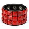 New Fashion Leather Button Adjustable Wide Bracelet Unisex Gothic Punk Bohemian Hip Hop Rock Men's And Women's Bracelet Jewelry 5