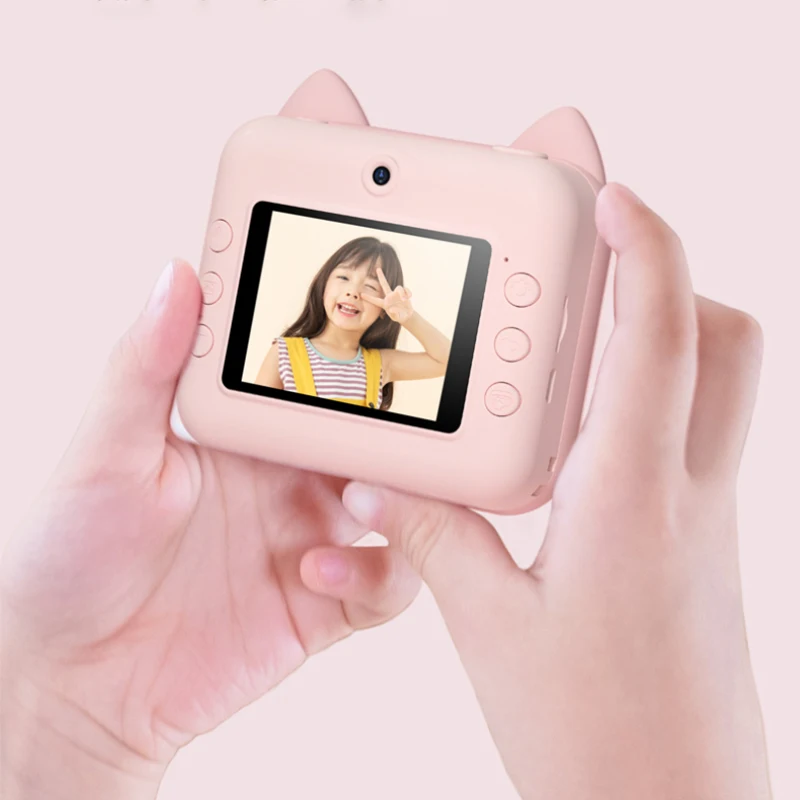 Mini Photo Printer Kids Print Camera 1080P HD Video Photo Camera 32GB Card and Printing Paper Digital Camera