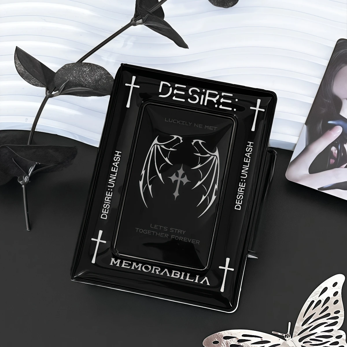 Personalized Black En Album Photo Album, Kpop En-Hypen Comeback, Desire Album Photocard Display, Pu Material, for 3-3.5inch Photocards, Idol Album Photo Storage Card Holder, Exclusive Photocard Holder for Fans