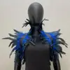 Adjustable Feather Shawl Feather Shrug Shawl Cape for Cosplay Party Stage Performance Adjustable Retro Collar Dancer Costume 2