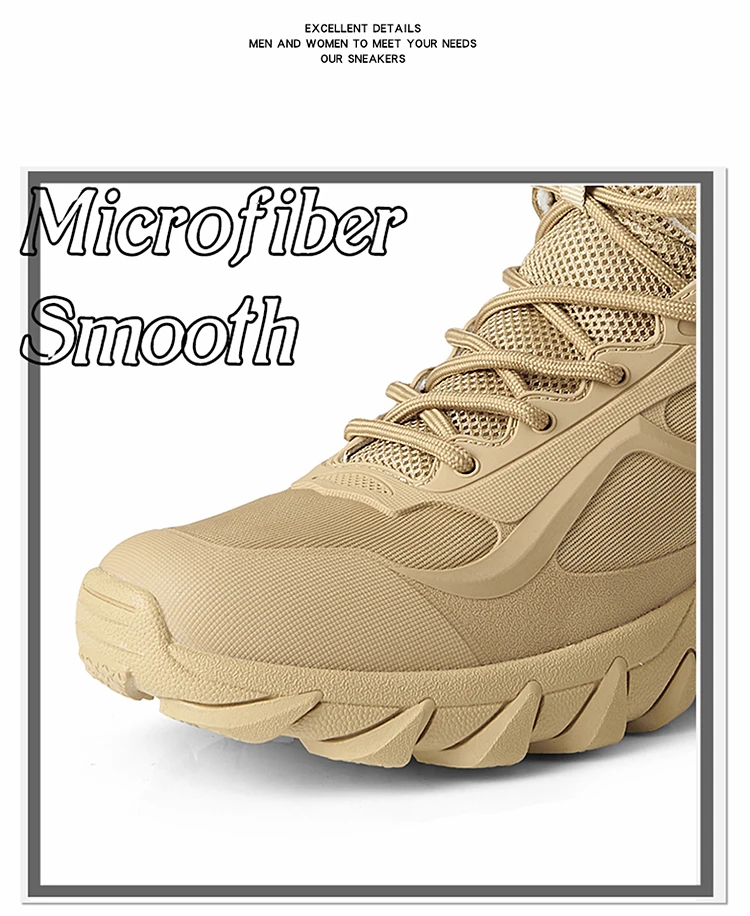 Taktische Militärstiefel für Herren, verschleißfest, rutschfest, Wanderschuhe, Kampfschuhe, Outdoor-Stiefel für Camping, Jagd, Arbeit, Übergröße 39–47 – Detail 4