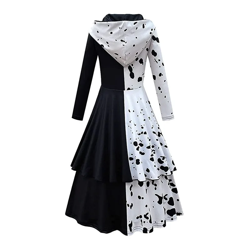 Cruella Cosplay Cruella De Vil Costume Deville Dress Girl Woman Outfit  Children Halloween Carnival Birthday Party Suit Estella - Cosplay Costumes  - AliExpress