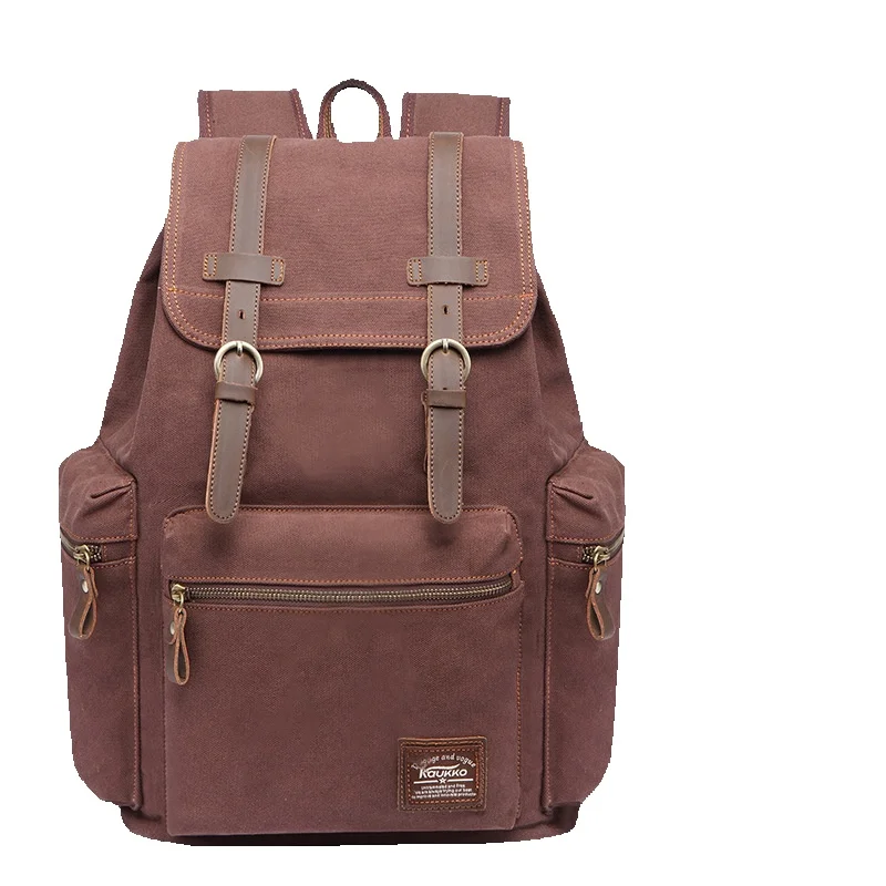 LazyZoom Canvas Herren Damen, Outdoor-Reisen Mittelschüler, Großer Rucksack Für Wandern Und Freizeit, Trendy Doppelter Schulter_voghion.com