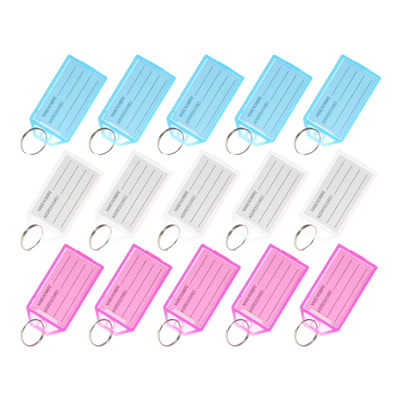 30Pcs 다목적 다채로운 플라스틱 키 라벨 ID 태그 키체인용 튼튼한 열쇠 고리 개 태그 수하물 및 DIY 공예품