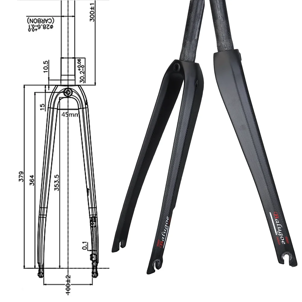 BALUGOE Carbon Mountain Bike Fork Disc Brake Ready