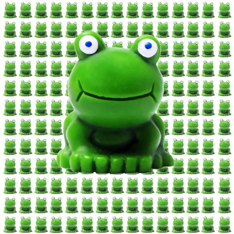 

300 PCS Mini Frog Statue, As Shown Resin Small Micro-Type Plastic Little Frog Bulk Garden Leap Year Ornament