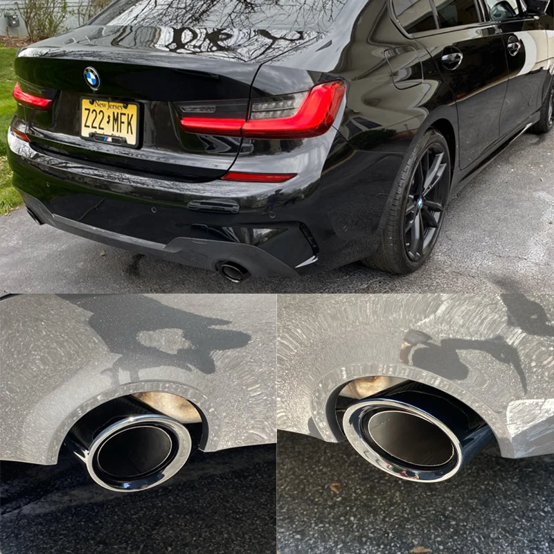 Automotive Exhaust Cover For BMW 3 G20 G21 320d 320i 330i 2020 2021 2022 Muffler Tip Tailpipe Replacement Exhaust System Nozzle 6