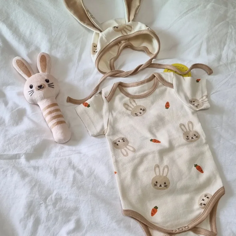 

2023 Summer Baby Bodysuits Toddler Boys One Piece Bunny Girls Clothing Infant Outfit