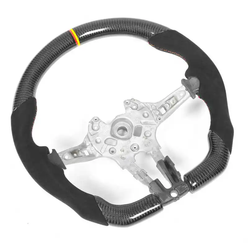 Direksiyon 탄소 섬유 스티어링 휠 독일 삼색 센터 스트라이프, BMW F20 F22 F30 F32 F87 F80 F82 M140i M2 M3 M4 아라바용