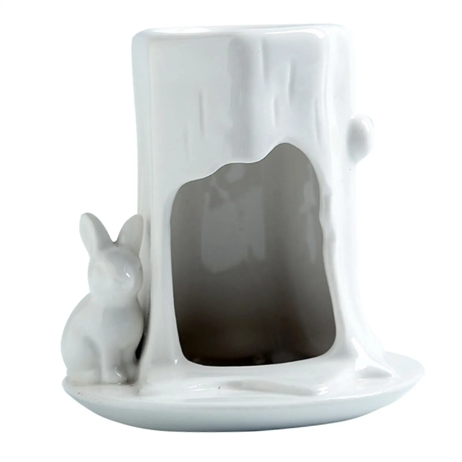 Essential Oil Burner Solid Color with Lovely Rabbit for Desktop Patio Porch