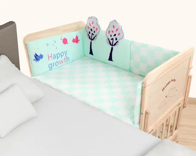 Wooden Baby Crib for Infants with Multiple Functions Newborn Child's Assembled Large Bed with Rocking and Cradle Features 3