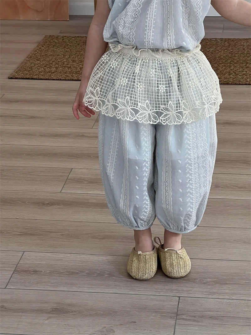 deer jonmi Summer Baby Girls Lace Skirts Hollow Out Kids Clothing Match Korean Style Children Chic Apron Skirt