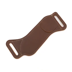 Premium Leather Belt Knife Sheath - EDC Pocket Knife Holster (Brown)