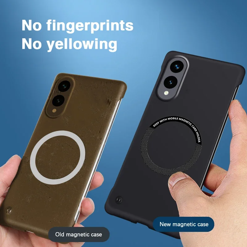Sleek Magnetic Frameless Phone Case with Hard Back Cover