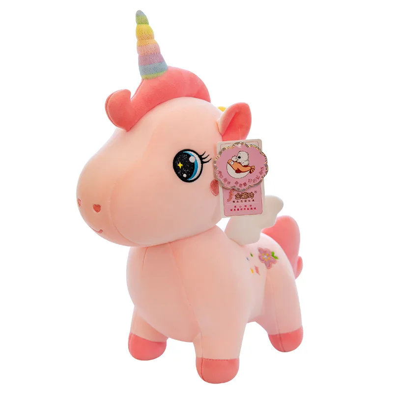 Cartoon Anime Plush Toy Cute Unicorn Pink Embroidery Pony Doll Pillow/Cushion for Room Decoration Girl Birthday Gift plush toys