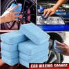 1-20PCS car waxing sponge Car detail waxing care pad Microfiber rectangular cleaning and polishing sponge car cleaning tools 1