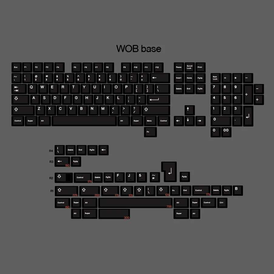 

Geekark WOB краситель SUB PBT колпачки с профилем вишни