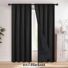1pc 100% Blackout Curtain with Rod Pocket, Curtains for Living Room, Bedroom, Kitchen, Window Curtain, Drapes in Living Room 1