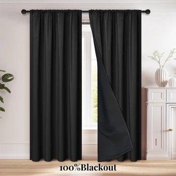 Blackout Curtain with Rod Pocket 1