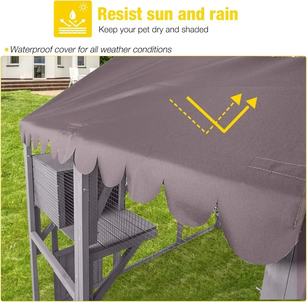 Cat Enclosure Outdoor Catio Large Run with Bridges Walks Small Houses Roof Cover 28.27ft and 56.54ft cat cage