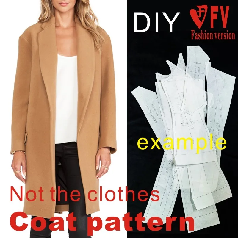 Clothing DIY Overcoat Sewing Pattern Coat Sewing Template Cutting drawing BFY-46